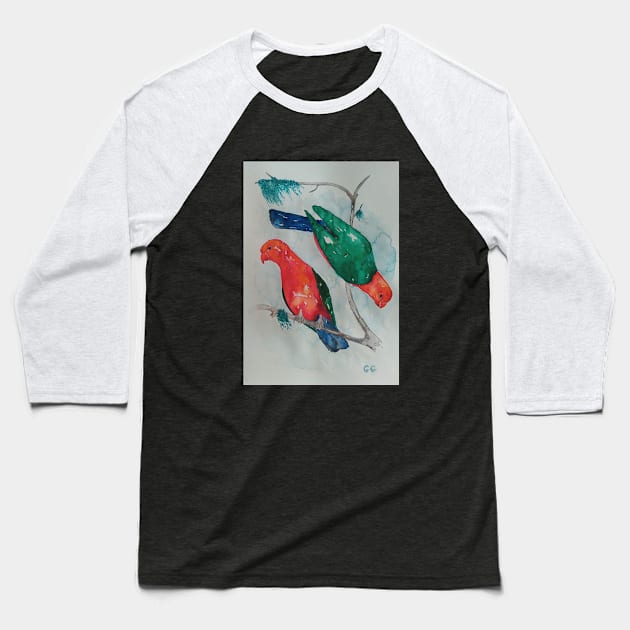 King Parrots - bird art by Garry Greenwood - Parrot design Baseball T-Shirt by GarryGreenwood